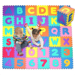 Gofun Speelmat XL - 180 x 180 cm - Foam - Opvouwbaar - Educatief - 36 tegels