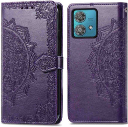 iMoshion Hoesje Geschikt voor Motorola Moto G84 Hoesje Met Pasjeshouder - iMoshion Mandala Bookcase - Paars