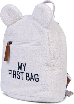 Childhome My First Bag - Kinderrugzak - Teddy Ecru - Zacht & Trendy - Verstelbare Veiligheidsgesp