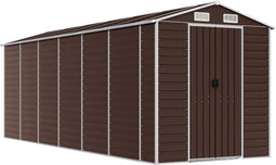 vidaXL - Tuinschuur - 191x555x198 - cm - gegalvaniseerd - staal - bruin