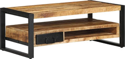 vidaXL - Salontafel - 90x50x36 - cm - massief - ruw - mangohout