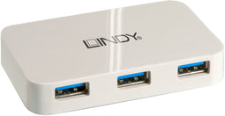 LINDY 43143 - USB 3.0 Hub - 4 poorten tot 5 Gbit/s - Wit