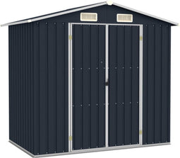 vidaXL - Tuinschuur - 205x129x183 - cm - gegalvaniseerd - staal - antraciet