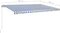 vidaXL - Luifel - automatisch - uittrekbaar - met - palen - 5x3 - m - blauw - en - wit