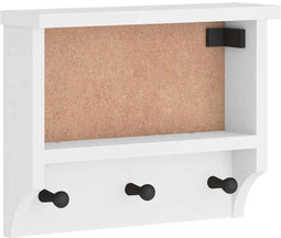 vidaXL - Wandkapstok - SANDNES - wit - 45x12x35 - cm - massief - grenenhout