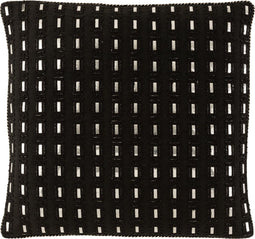 J-Line kussen Spiegel Rechthoek - katoen - zwart/zilver