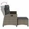 vidaXL - Verstelbare - tuinbank - met - kussens - L-vormig - poly - rattan - grijs