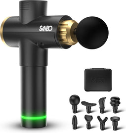 Sanbo Massage Gun Elite - Massage Pistool - 30 Standen - 8 Opzetstukken - Zwart