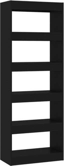 vidaXL - Boekenkast/kamerscherm - 60x30x166 - cm - bewerkt - hout - zwart