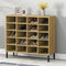 vidaXL - Schoenenrek - met - metalen - poten - OSLO - 95x35x86 - cm - grenenhout - wit