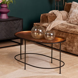 Salontafel ovaal - Salontafel Brass - Salontafel industrieel 86 cm