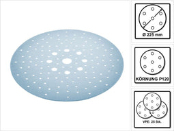 Festool 205657 - Granat Schuurpapier - Multihole voor gips- en dispersiepleister - Diameter 225 mm (1 stuk)