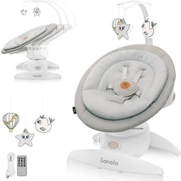Lionelo Mell - Elektrische Wipstoel - Afstandsbediening & Bluetooth - 360° Draaibaar - 5 Snelheden - 3 Rugstanden - Beige