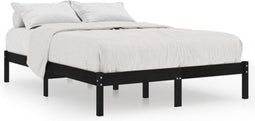 vidaXL - Bedframe - massief - grenenhout - zwart - 160x200 - cm