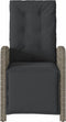 vidaXL - Tuinstoelen - 2 - st - verstelbaar - met - voetensteun - poly - rattan - grijs