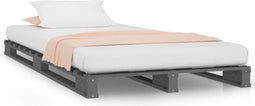 vidaXL - Palletbed - massief - grenenhout - grijs - 100x200 - cm