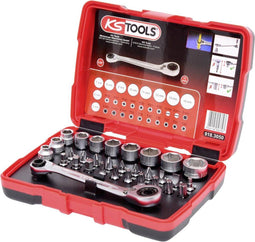 KS Tools 918.3050 1/4" + 11 mm Doorgaande dopsleutel- en bitset, 31-dlg