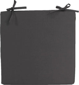Stoelkussen buiten 40x40x2,8 cm antraciet met bevestigingslussen