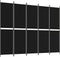 vidaXL - Kamerscherm - met - 5 - panelen - 250x200 - cm - stof - zwart
