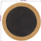 vidaXL - Vloerkleed - rond - gevlochten - 150 - cm - jute - en - katoen - zwart - naturel