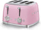 Smeg TSF03PKEU - Broodrooster - 4 brede sleuven 2000 W - Roze