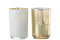 J-Line Windlicht Dame Haar Bloemen Glas Wit/Goud Large Assortiment Van 2