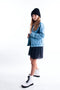 B. Nosy B.Yourself - Meisjes Jas - Denim met gekleurde tekst - Maat 116