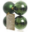 3 stuks Kerstbal plastic glans-mat diameter 10cm Dennen groen KSD
