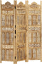 vidaXL - Kamerscherm - 3 - panelen - handgesneden - 120x165 - cm - massief - mangohout