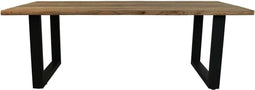 HSM Collection Eettafel Rechthoekig Rustiek 200cm Naturel/Zwart Teak/Metaal