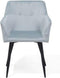 Set van 2 eetkamerstoelen JASMIN Fluweel Lichtgrijs