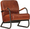 Fauteuil echt leer bruin