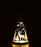 J-Line decoratie Kegel Winter - glas - zilver - small - LED lichtjes - 2 stuks