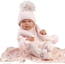 Llorens full body babypop meisje Tina met kleding en speen 43 cm
