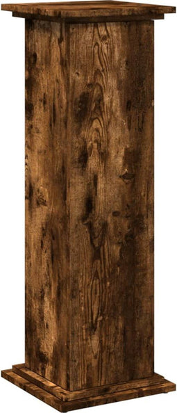vidaXL - Sokkel - met - opbergruimte - 31x30x90 - cm - bewerkt - hout - gerookt - eiken