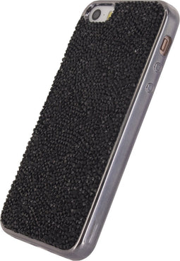Xccess Hoesje geschikt voor Apple iPhone 5 Telefoonhoesje Flexibel TPU | Xccess Case Backcover | iPhone 5 Case | Back Cover - Glitter Stones Black | Zwart