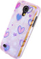 Xccess Hoesje geschikt voor Samsung Galaxy S4 Mini Telefoonhoesje Hardcase | Xccess Oil Cover Backcover | Galaxy S4 Mini Case | Back Cover - Hearts | Paars