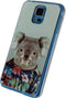 Xccess Hoesje geschikt voor Samsung Galaxy S5 Telefoonhoesje Aluminium | Xccess Metal Plate Backcover | Galaxy S5 Case | Back Cover - Funny Koala | Wit