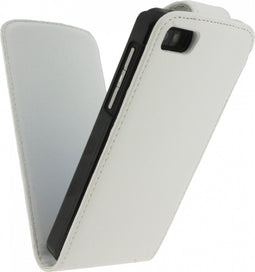 Xccess Leather Flip Case BlackBerry Z10 Wit