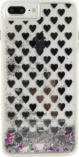 Xccess Liquid Glitter Case Apple iPhone 7 Plus/8 Plus Silver Hearts