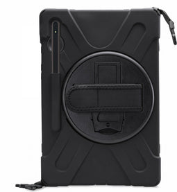 Xccess Survivor All-round - Tablethoes geschikt voor Samsung Galaxy Tab S7/S8 Hardcase Backcover + Schouderband + Standaard - Zwart