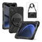 Xccess Tablethoes geschikt voor Samsung Galaxy Tab A9 (2023) Hardcase Backcover | Xccess Survivor All-round + Schouderband | Schokbestendig Galaxy Tab A9 (2023) Telefoonhoesje | Anti Shock Proof + Standaard - Zwart