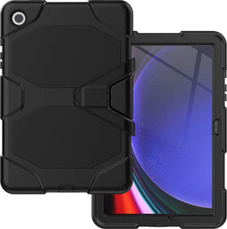 Xccess Tablethoes geschikt voor Samsung Galaxy Tab A9 Plus (2023) Hardcase Backcover | Xccess Survivor Essential | Schokbestendig Galaxy Tab A9 Plus (2023) Telefoonhoesje | Anti Shock Proof + Standaard - Zwart