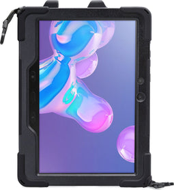 Xccess Tablethoes geschikt voor Samsung Galaxy Tab Active Pro Hardcase Backcover | Xccess Survivor All-round + Schouderband | Schokbestendig Galaxy Tab Active Pro Telefoonhoesje | Anti Shock Proof + Standaard - Zwart