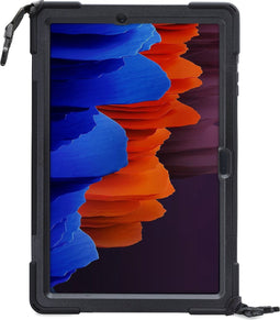 Xccess Tablethoes geschikt voor Samsung Galaxy Tab S7 Plus Hardcase Backcover | Xccess Survivor All-round + Schouderband | Schokbestendig Galaxy Tab S7 Plus Telefoonhoesje | Anti Shock Proof + Standaard - Zwart
