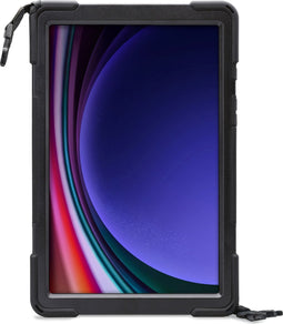 Xccess Tablethoes geschikt voor Samsung Galaxy Tab S9 FE Plus Hardcase Backcover | Xccess Survivor All-round + Schouderband | Schokbestendig Galaxy Tab S9 FE Plus Telefoonhoesje | Anti Shock Proof + Standaard - Zwart