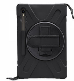 Xccess Tablethoes geschikt voor Samsung Galaxy Tab S9 Hardcase Backcover | Xccess Survivor All-round + Schouderband | Schokbestendig Galaxy Tab S9 Telefoonhoesje | Anti Shock Proof + Standaard - Zwart