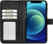 Xccess Telefoonhoesje geschikt voor Apple iPhone 12 Mini Hoesje | Xccess Business Bookcase Portemonnee | Pasjeshouder voor 3 Pasjes | Telefoonhoesje voor Pinpas / OV Kaart / Rijbewijs - Zwart