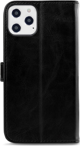 Xccess Telefoonhoesje geschikt voor Apple iPhone 12 Pro Max Hoesje | Xccess Business Bookcase Portemonnee | Pasjeshouder voor 3 Pasjes | Telefoonhoesje voor Pinpas / OV Kaart / Rijbewijs - Zwart