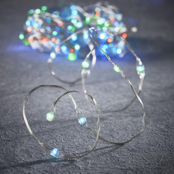 Luca Lighting kerstverlichting lichtsnoer - 100 lampjes meerkleurig - timer met flashfunctie - 1000 cm